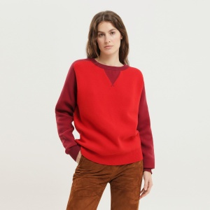 1989 STUDIO Color block crew neck sweater