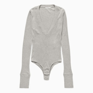 1989 STUDIO Light grey Waffle body V-neck