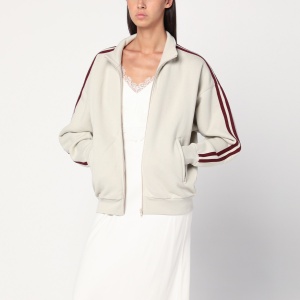 6397 Ivory/bordeaux zip-up sweatshirt
