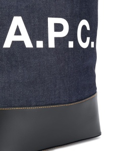 A.P.C. logo print denim tote - Img 3
