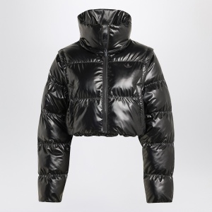 adidas Originals Shiny black convertible cropped puffer jacket