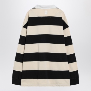 Alexander McQueen Striped Polo Shirt Black/Ivory - Img 2