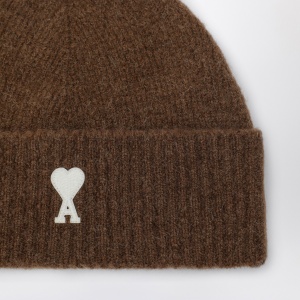 Ami Paris Ami de Coeur brown wool beanie - Img 2
