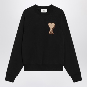 Ami Paris Black Ami De Coeur crew neck jumper