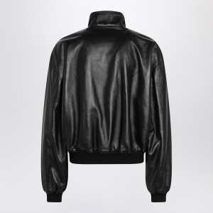 Balenciaga Black leather zip-up bomber jacket - Img 2
