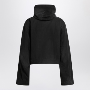 Balenciaga Cropped jacket with hood in black - Img 2