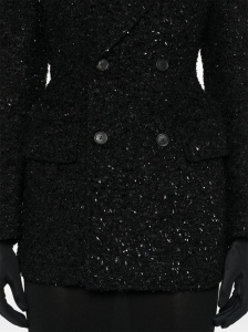 Balenciaga Hourglass tweed-texture padded-shoulder wool-blend blazer - Img 4