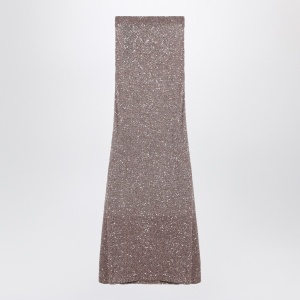 Balenciaga Light brown/silver maxi skirt with sequins - Img 2