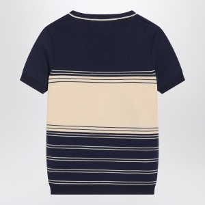 Blue ribbed top with Chez Valentino embroidery - Img 2