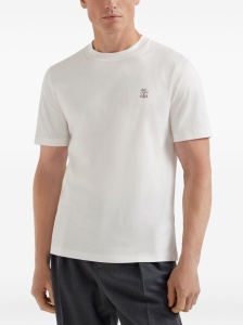 Brunello Cucinelli Cotton jersey crew neck T-shirt with logo - Img 3