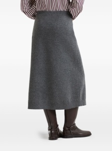 Brunello Cucinelli Midi skirt in double cashmere knit - Img 3