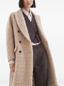 Brunello Cucinelli Virgin wool and mohair coat with dazzling croc motif - Img 3