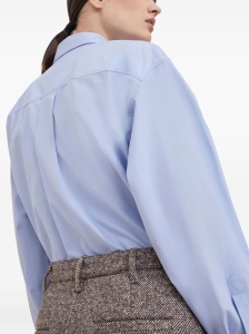 Brunello Cucinelli Virgin wool and silk mélange diagonal sartorial pencil skirt with monili - Img 4
