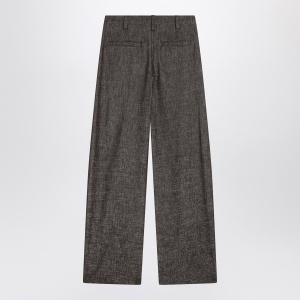 Brunello Cucinelli Wide brown trousers in cotton blend - Img 2