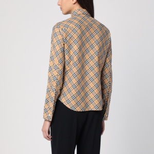 Burberry Beige button-down shirt with Check pattern - Img 2