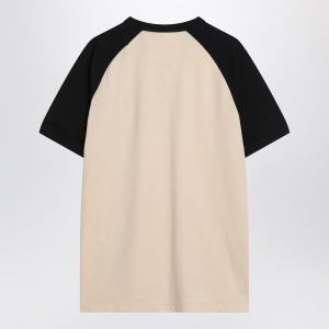 Butter/black T-shirt with Chez Valentino print - Img 2