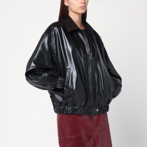 Cassell Black leather bomber jacket