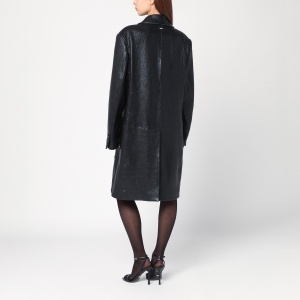 Cassell Single-breasted black leather coat - Img 2