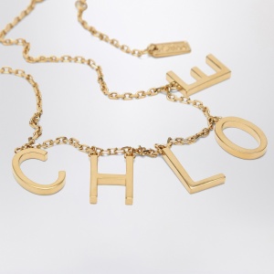 Chloé Letters necklace in Vintage Gold brass - Img 2