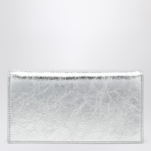 Christian Louboutin Loubi54 silver laminated leather clutch bag - Img 2