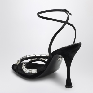 Dolce & Gabbana Dolce&Gabbana Black satin sandal with stones - Img 2