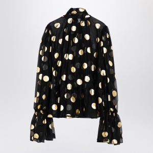 Dolce & Gabbana Dolce&Gabbana Silk organza lamé polka dot blouse - Img 2