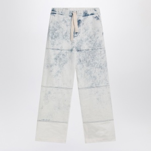 Dries Van Noten Light blue jeans with drawstring