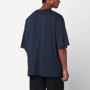 Dries Van Noten Oversized navy blue cotton T-shirt - Img 2