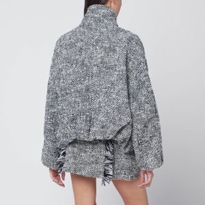Durazzi Milano Black/white patterned wool-blend bomber - Img 2