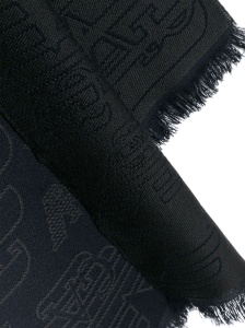 Emporio Armani Allover logo wool scarf - Img 2