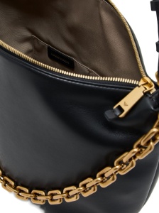 Emporio Armani Medium leather hobo bag with chain - Img 3