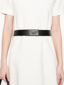 Emporio Armani Ottoman-jersey belted dress - Img 3