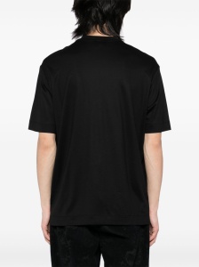 Emporio Armani T-shirt with embossed logo embroidery in lyocell blend jersey - Img 2