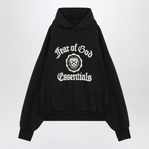 Fear of God Essentials Black hoodie with University logo