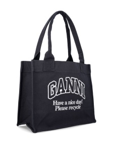 Ganni Large shopper bag with logo - Img 3
