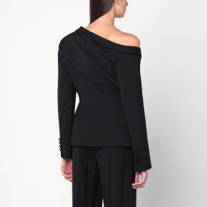 Giuseppe di Morabito Asymmetrical black jacket with brooch detail - Img 2