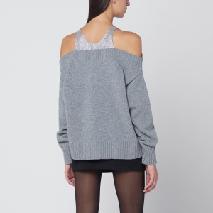 Giuseppe di Morabito Grey sweater with crystal-embellished shoulders - Img 2