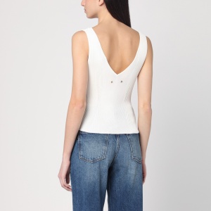 Golden Goose Ribbed ivory tank top - Img 2