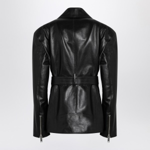 HALFBOY Black belted leather jacket - Img 2