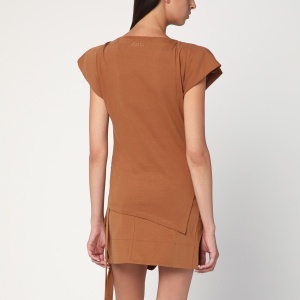 ISABEL MARANT Asymmetrical Sebani T-shirt in caramel colour - Img 2