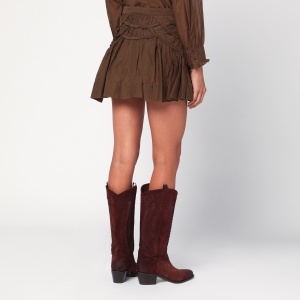 ISABEL MARANT Étoile Khaki Ceola skirt with ruffles - Img 2