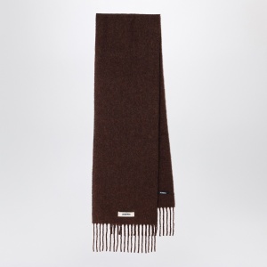 JACQUEMUS Brown scarf in alpaca and mohair