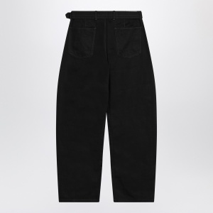 LEMAIRE Black cotton trousers with belt - Img 2