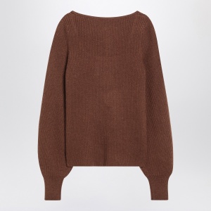 LouLou De Saison Brown ribbed cashmere jumper - Img 2