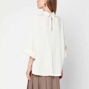 MKDT Studio Ivory Bailee blouse in crêpe georgette - Img 2
