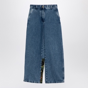 Palm Angels Baggy jeans with jungle insert