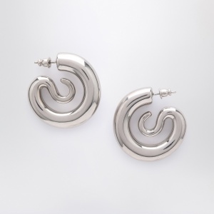 Panconesi Small silver Serpent Hoops earrings - Img 1