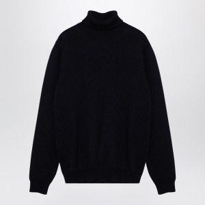 Roberto Collina Navy merino wool turtleneck pullover
