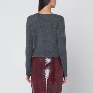 Roberto Collina Short anthracite gray cashmere cardigan - Img 2