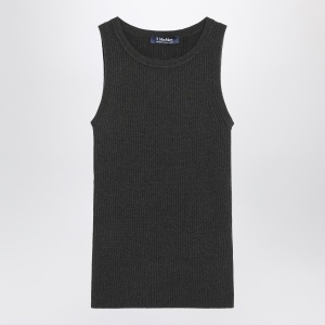 S Max Mara Green ribbed tank top in wool and cashmere
